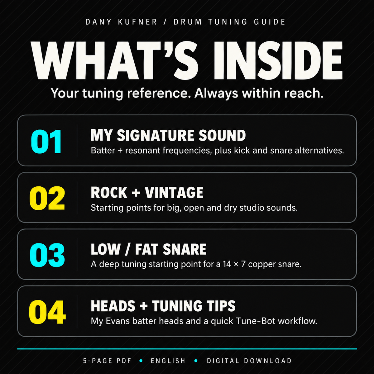 Drum Tuning Frequency Guide (PDF) - Dany Kufner